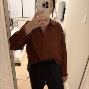 Madewell Rust Corduroy Shirt